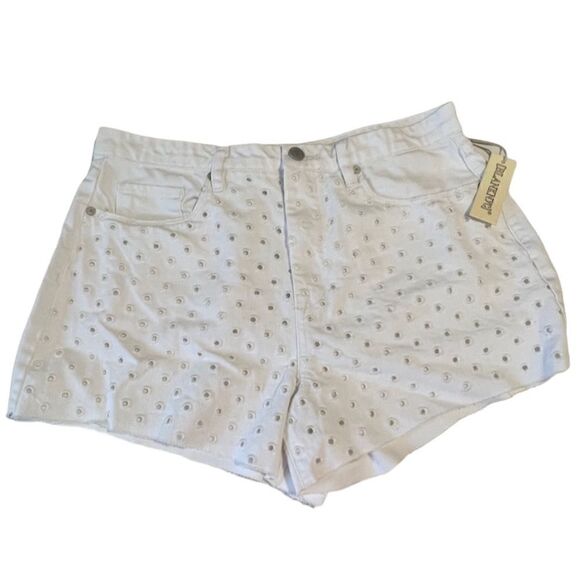Blank NYC The Barrow White Vintage High-Rise Eyelet Cutoff Shorts Size 31 NWT - Picture 1 of 13